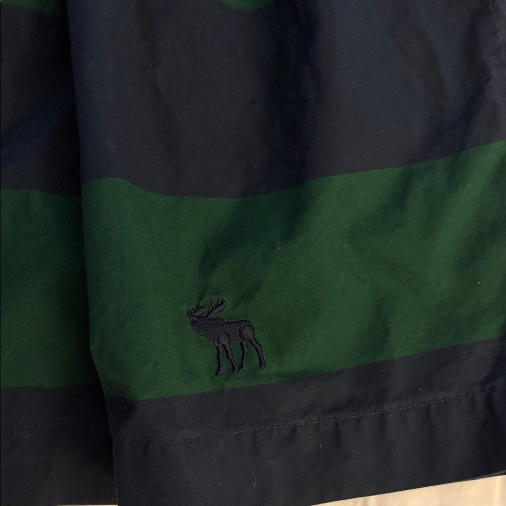 Abercrombie & Fitch Navy/Green Striped Girls Formal Dress With Waist Bow Size 10 - Picture 3 of 10